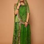 Forest Green Sikhiya Work Rajputi Poshak Set (Unstitched) | Traditional Real Work, Bamber Satin | Jaipurio Ethnic Wear